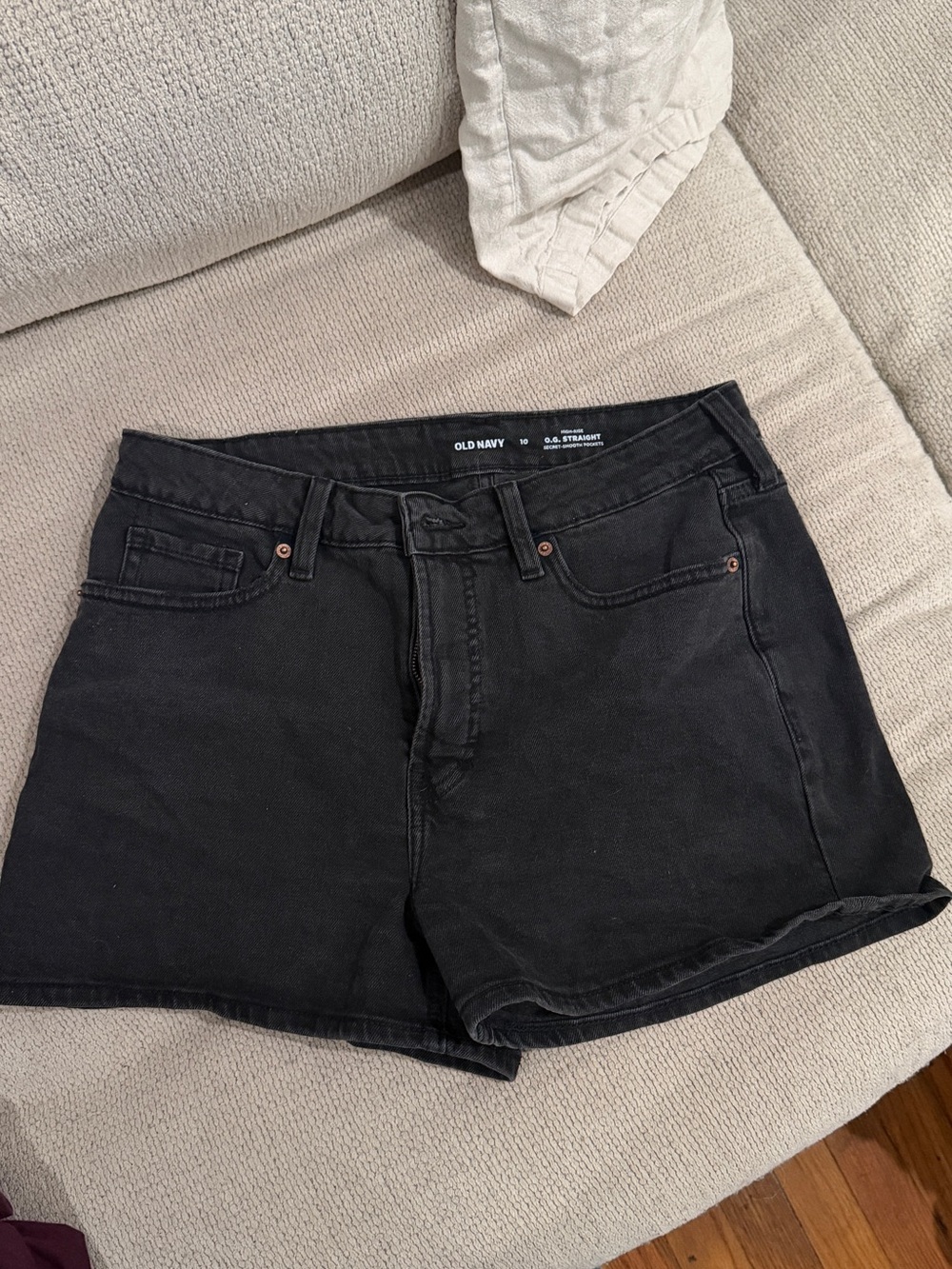 Old Navy Black High-Waist Denim Shorts